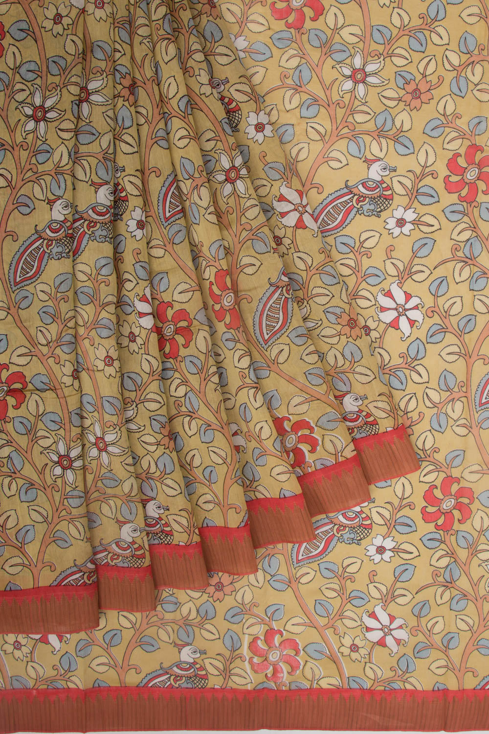 Chanderi Silk Printed Green Saree