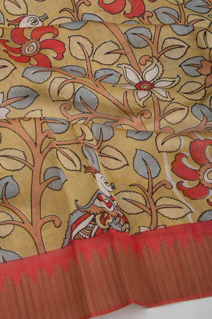 Chanderi Silk Printed Green Saree