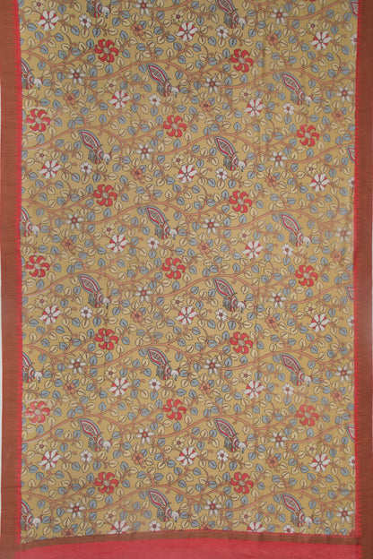 Chanderi Silk Printed Green Saree