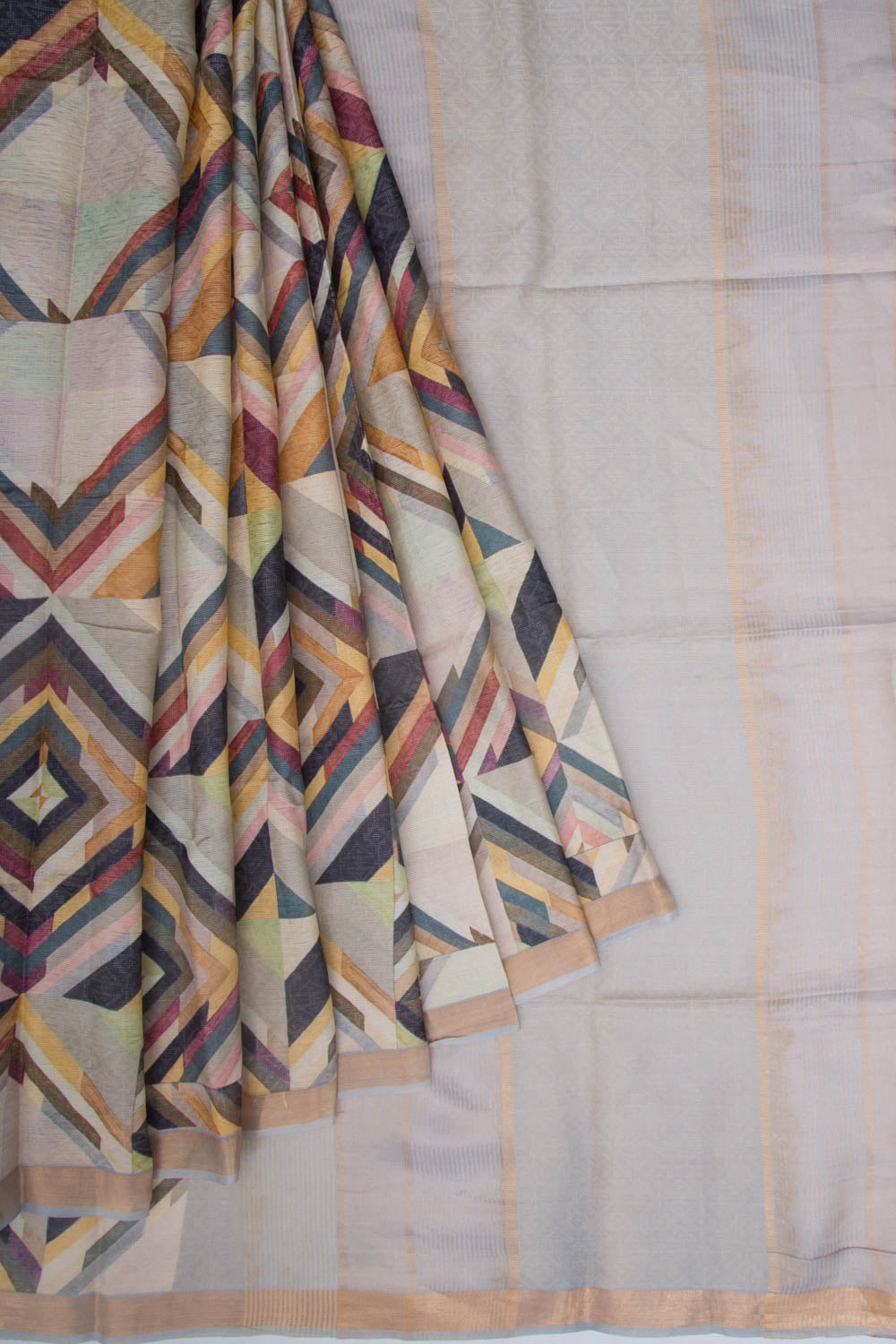 Tussar Printed Multi Colour Saree