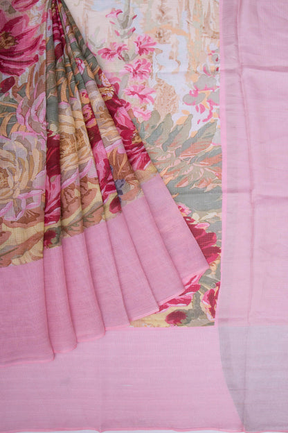 Soft Kota Silk Floral Printed Multicolor Saree