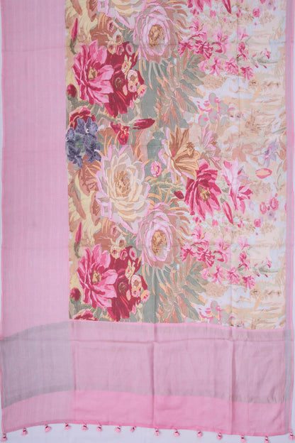 Soft Kota Silk Floral Printed Multicolor Saree