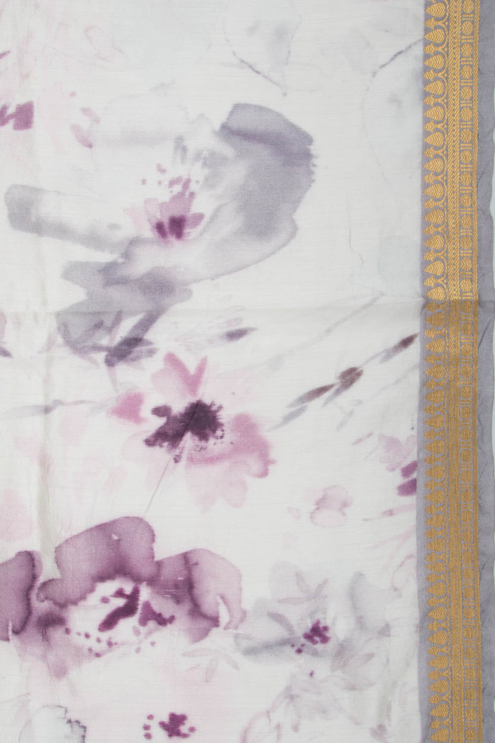 Chiniya Silk Printed Off-White Saree