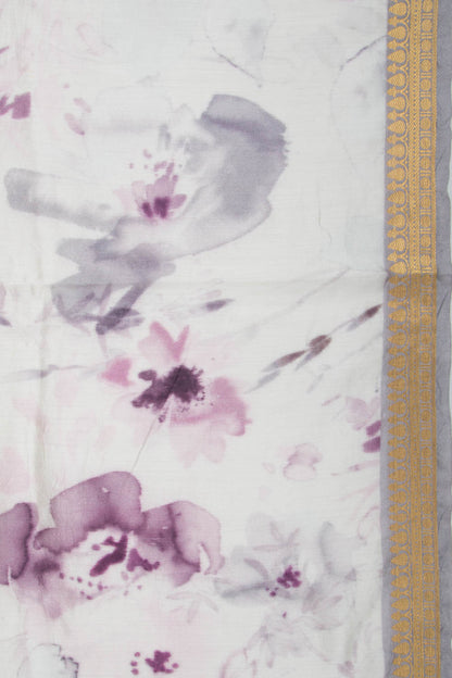 Chiniya Silk Printed Off-White Saree