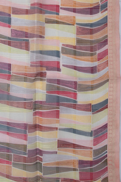 Organza Printed Multi Colour Saree