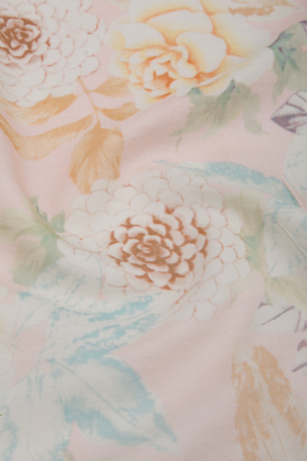 Kanchipuram Silk Floral Printed Pastel Pink Saree