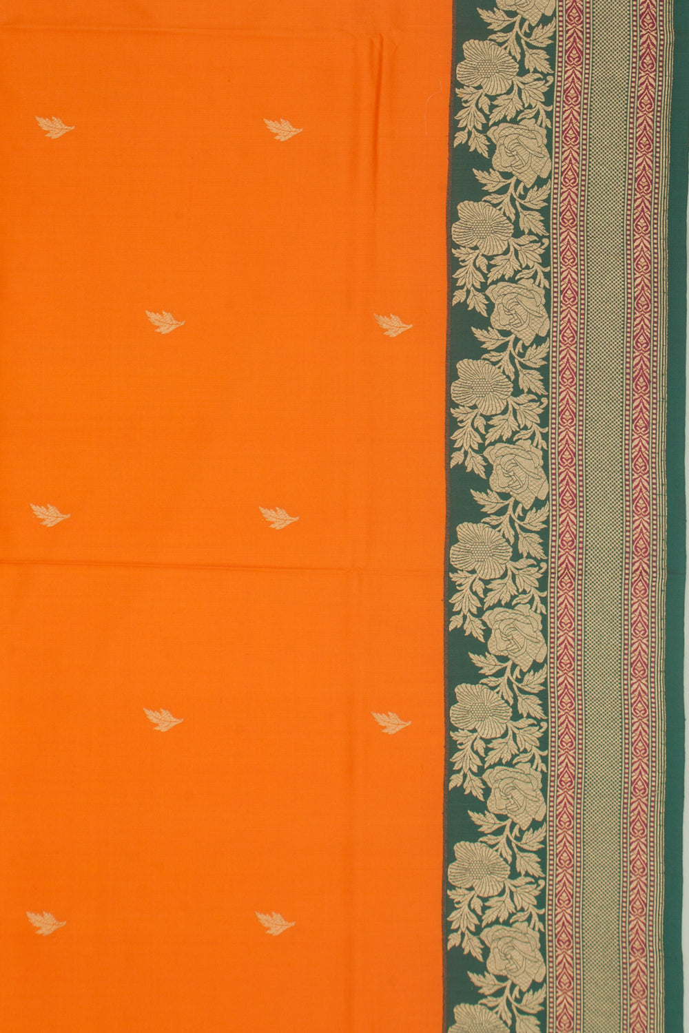 Banarasi Silk Butta Orange Saree