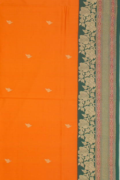 Banarasi Silk Butta Orange Saree