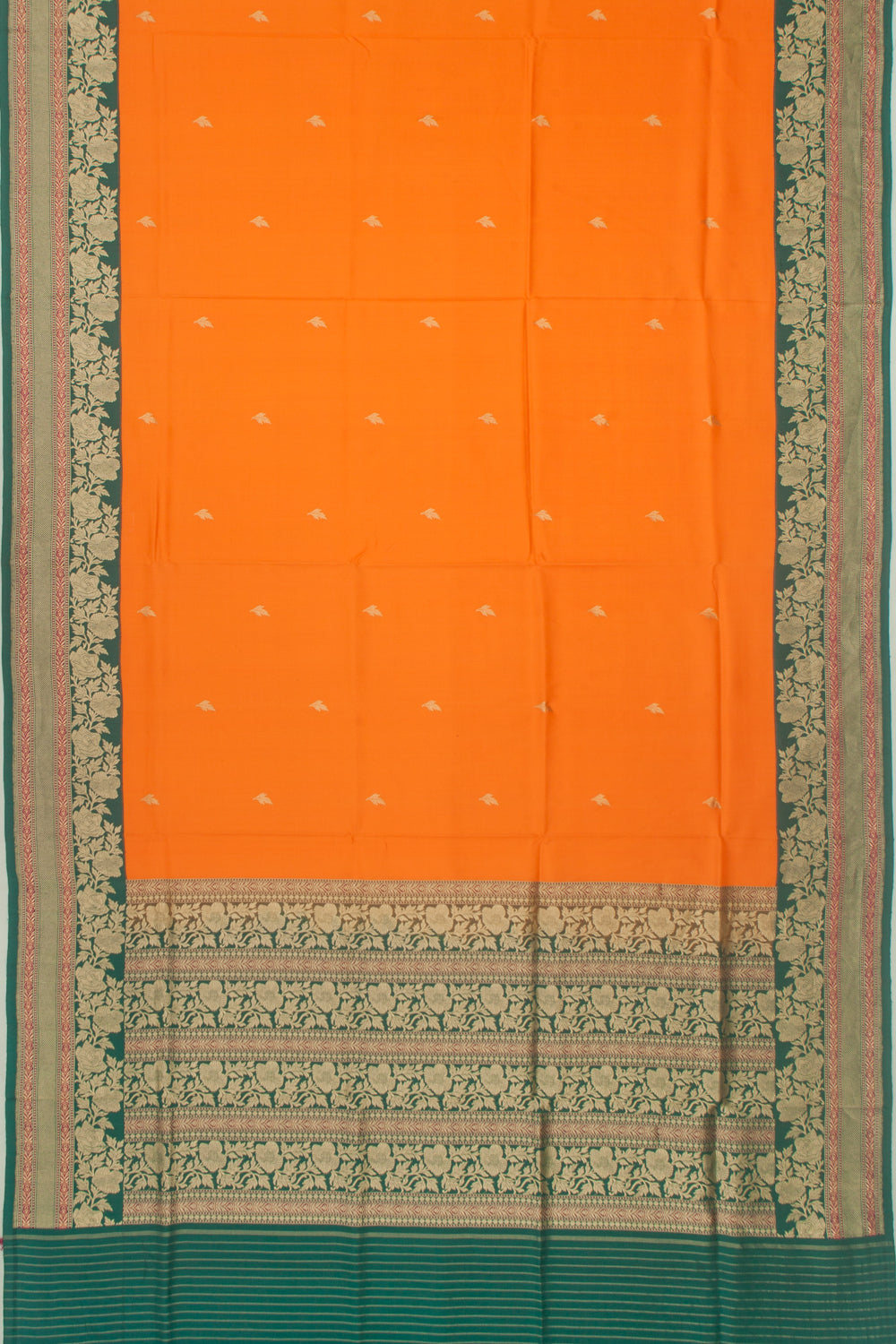 Banarasi Silk Butta Orange Saree