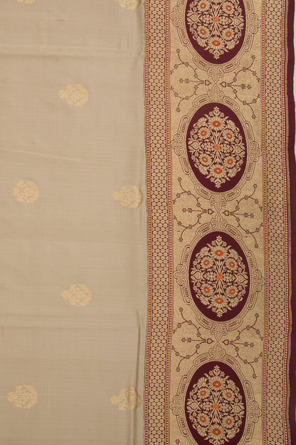 Banarasi Silk Butta Beige Saree