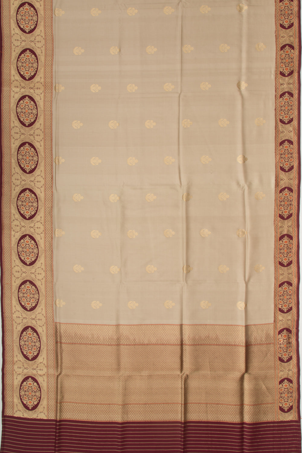 Banarasi Silk Butta Beige Saree