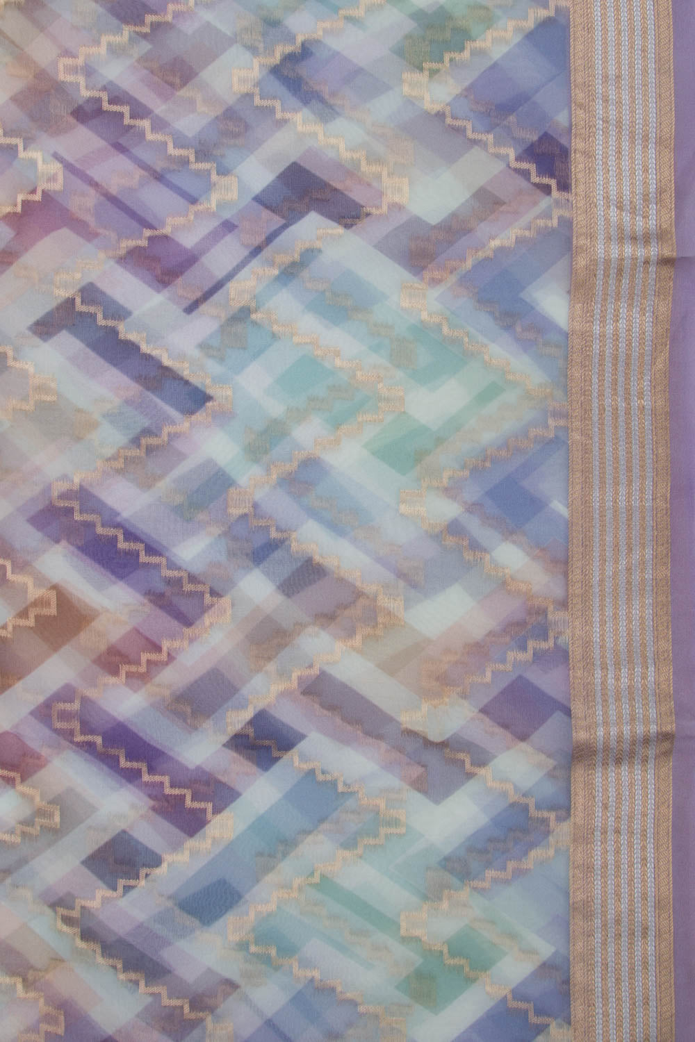 Organza Printed Lavender Saree