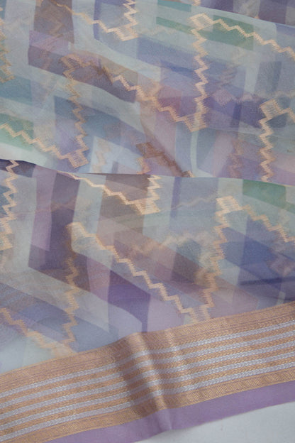 Organza Printed Lavender Saree