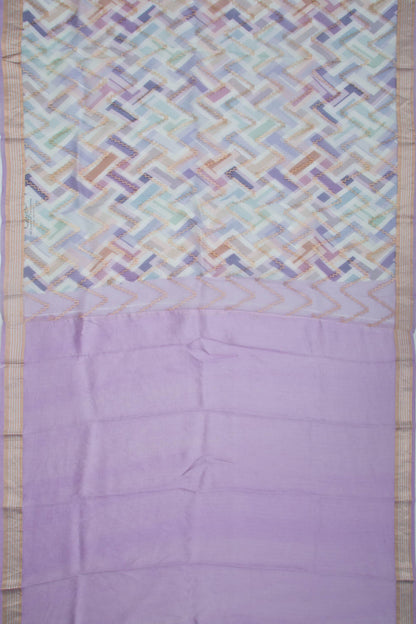 Organza Printed Lavender Saree