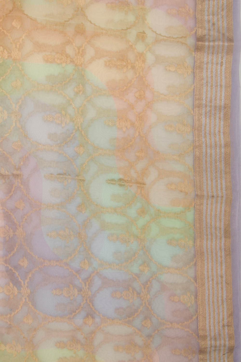 Organza Brocade Multicolor Saree