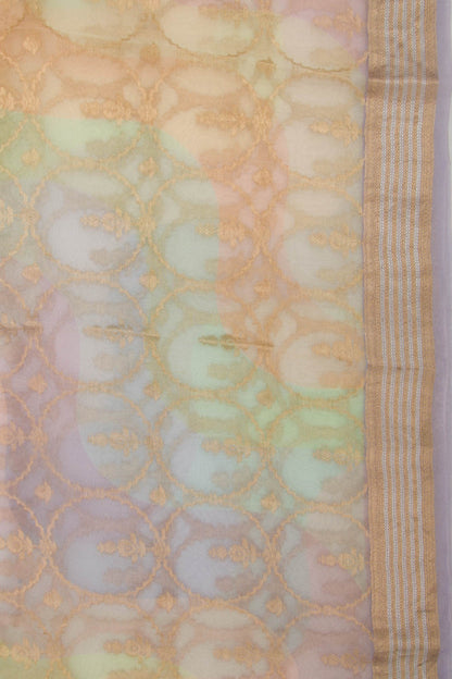 Organza Brocade Multicolor Saree