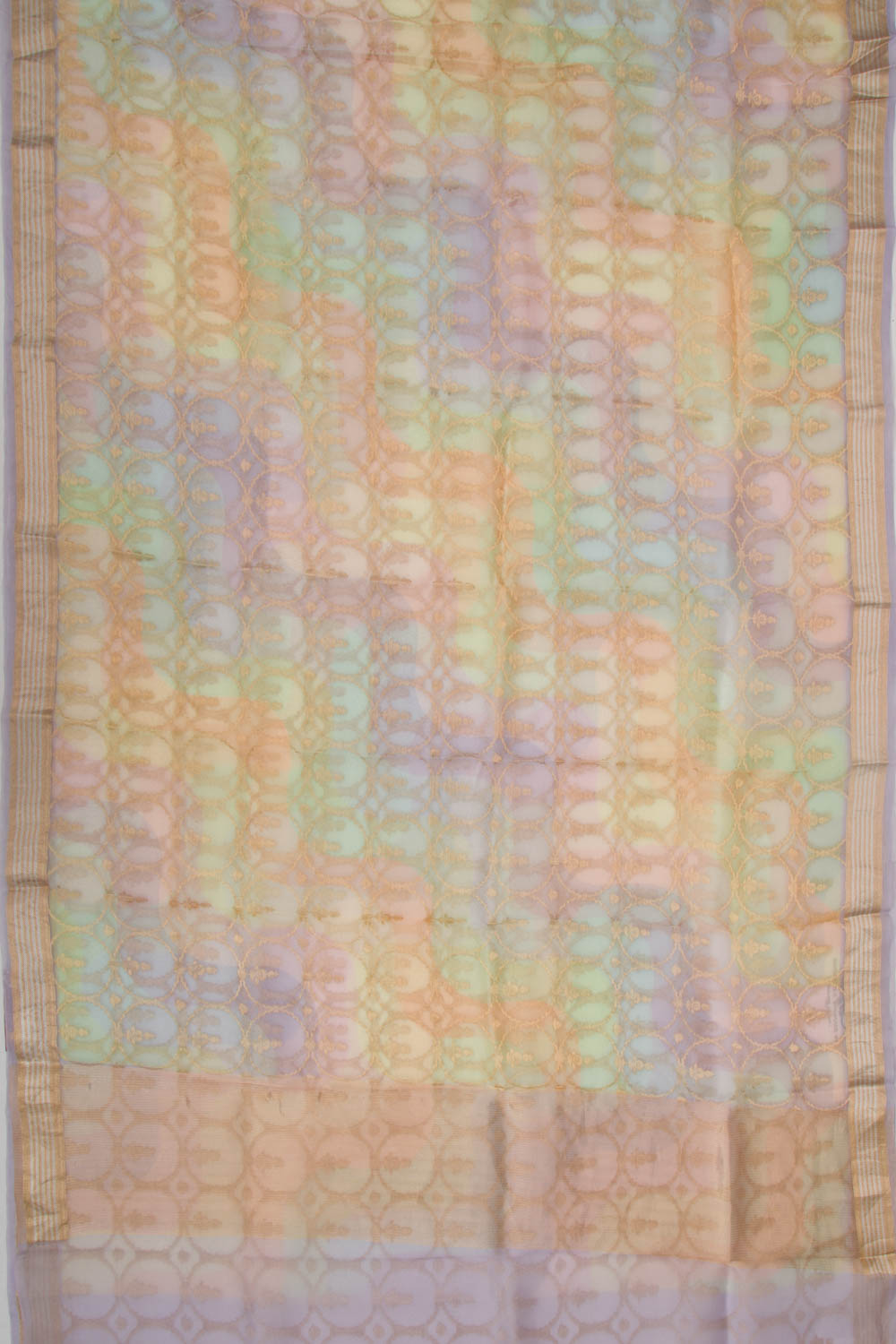 Organza Brocade Multicolor Saree