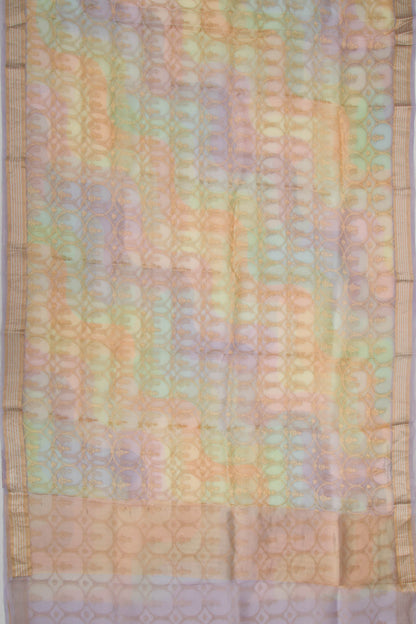 Organza Brocade Multicolor Saree