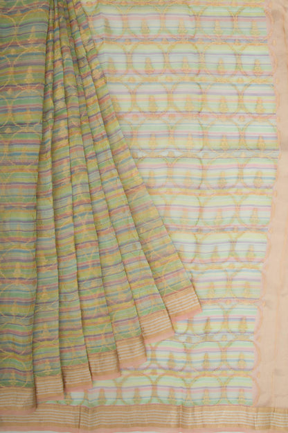 Organza Brocade Multicolor Saree