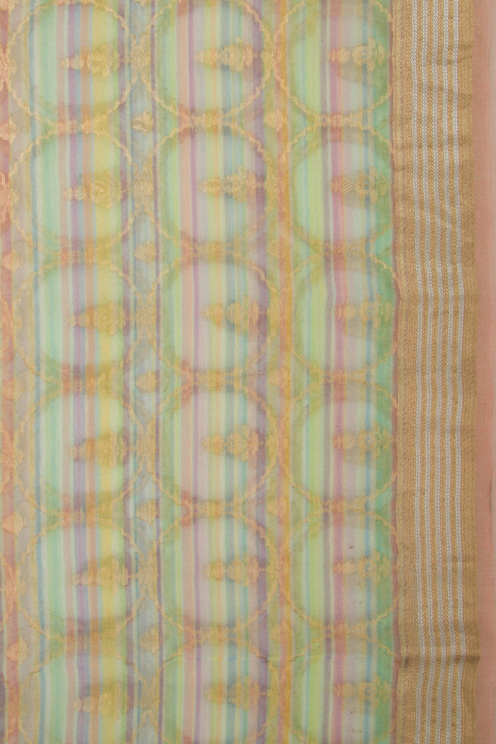 Organza Brocade Multicolor Saree