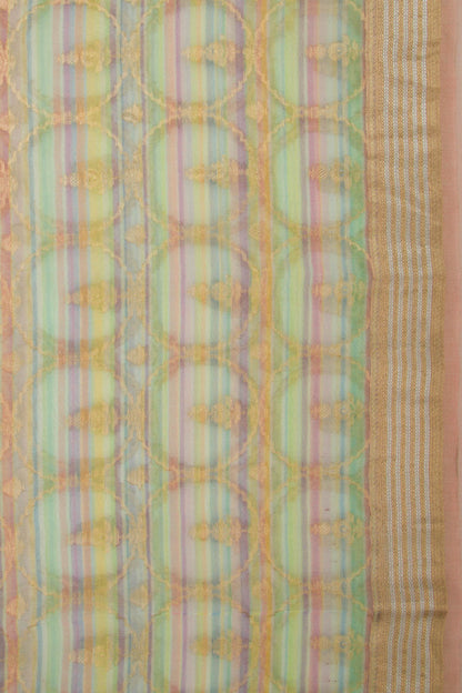 Organza Brocade Multicolor Saree