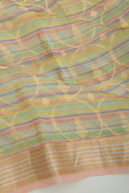 Organza Brocade Multicolor Saree