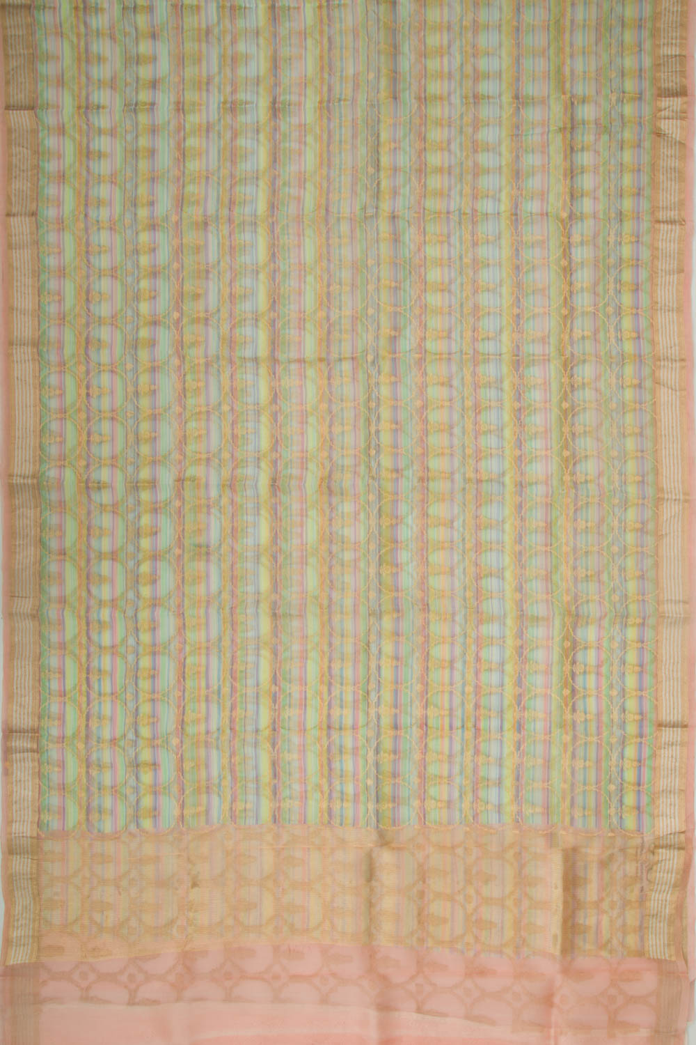 Organza Brocade Multicolor Saree