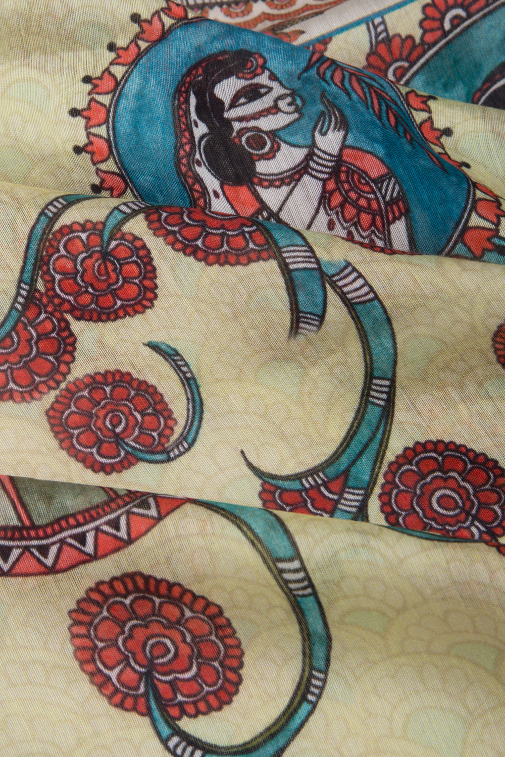 Munga Tussar Printed Yellow Saree