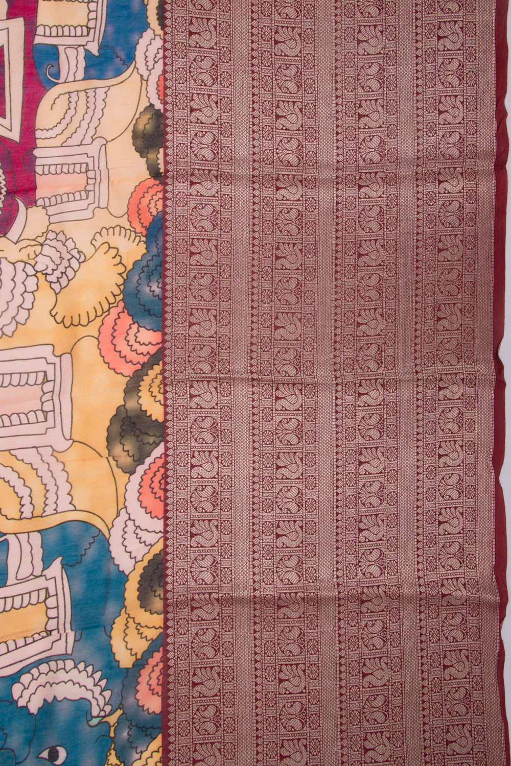 Munga Tussar Printed Pastel Green Saree