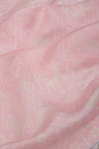 Munga Tussar Printed Pink Saree
