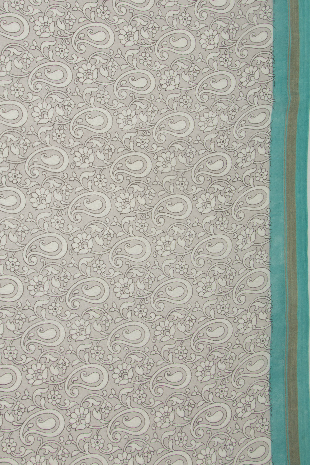 Chanderi Cotton Floral Printed Grey Saree