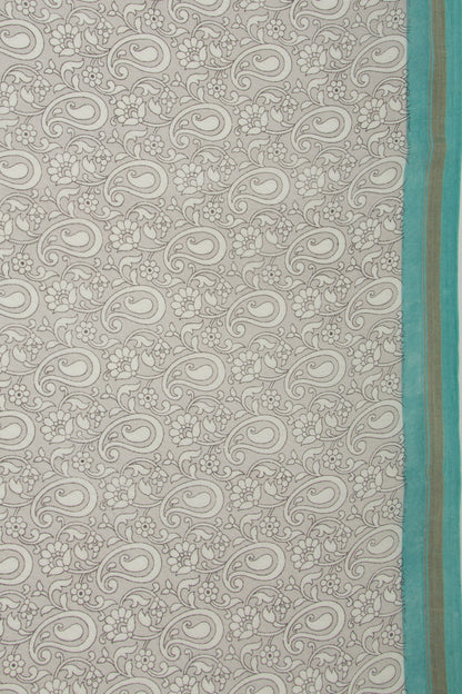 Chanderi Cotton Floral Printed Grey Saree