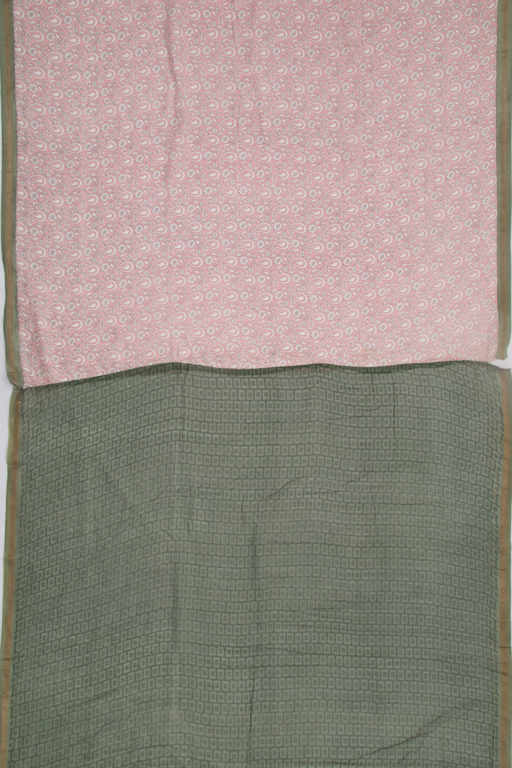 Chanderi Cotton Floral Printed Pink Saree