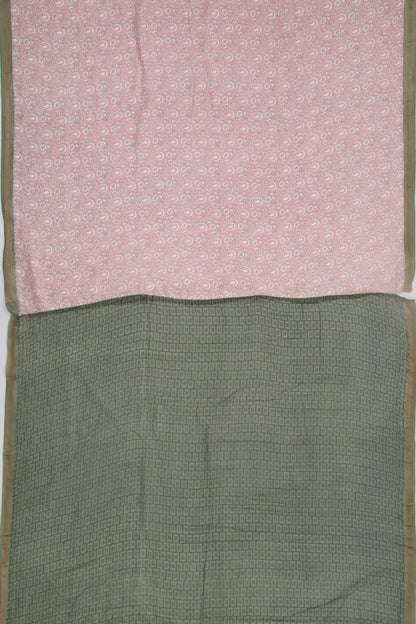 Chanderi Cotton Floral Printed Pink Saree