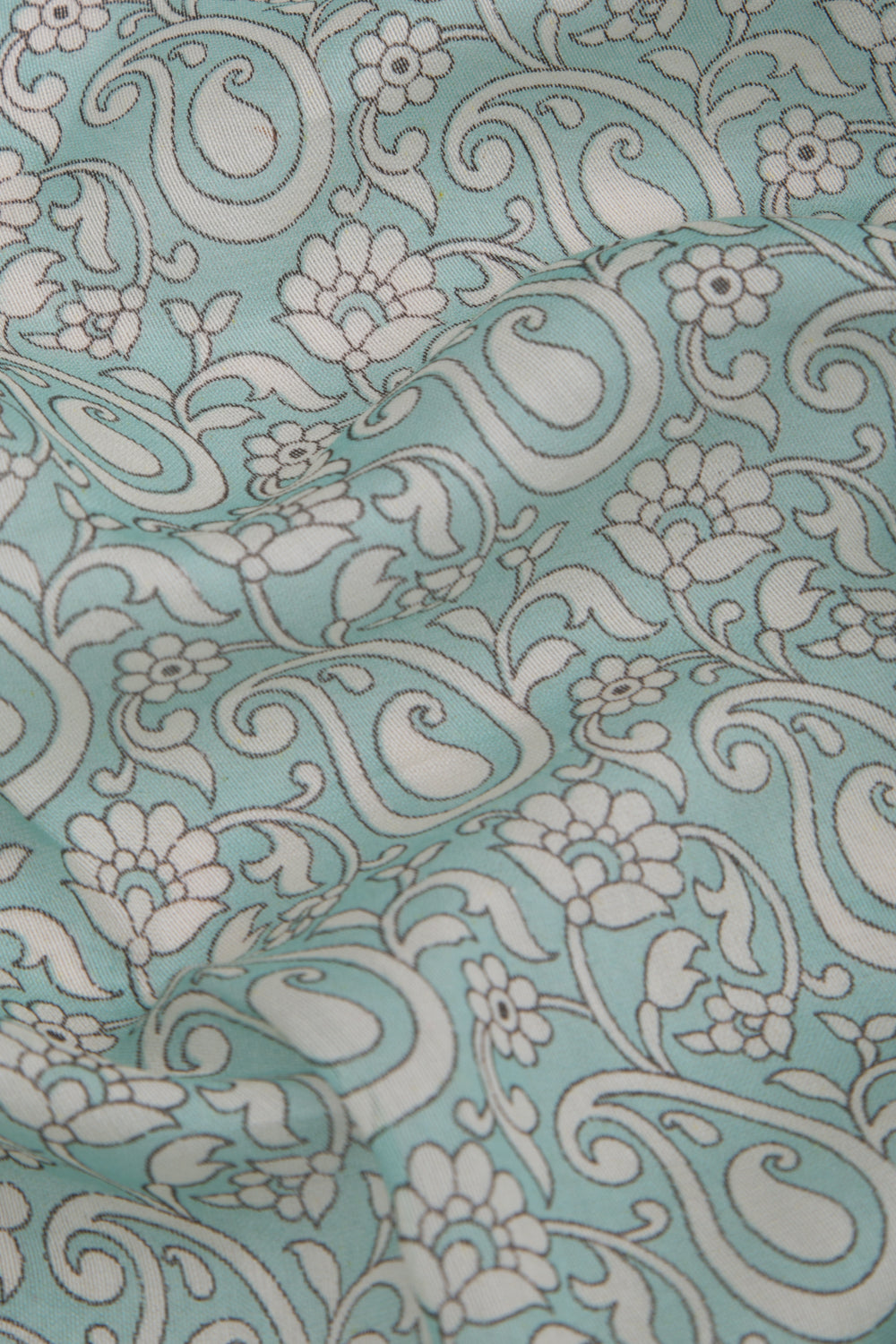 Chanderi Cotton Floral Printed Blue Saree