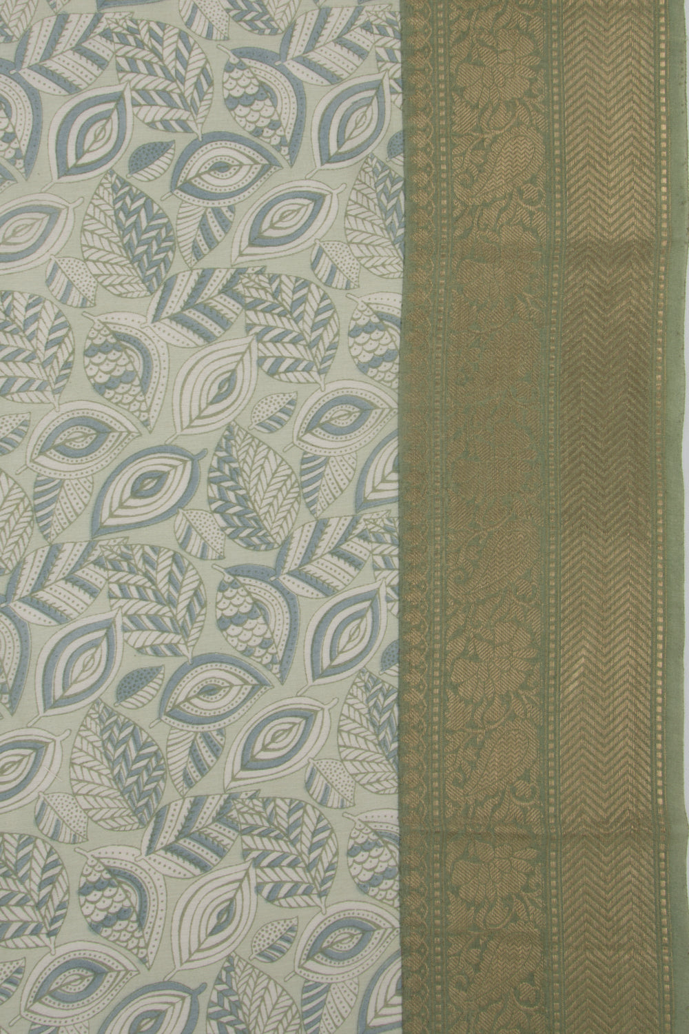 Chanderi Cotton Printed Pastel Green Saree