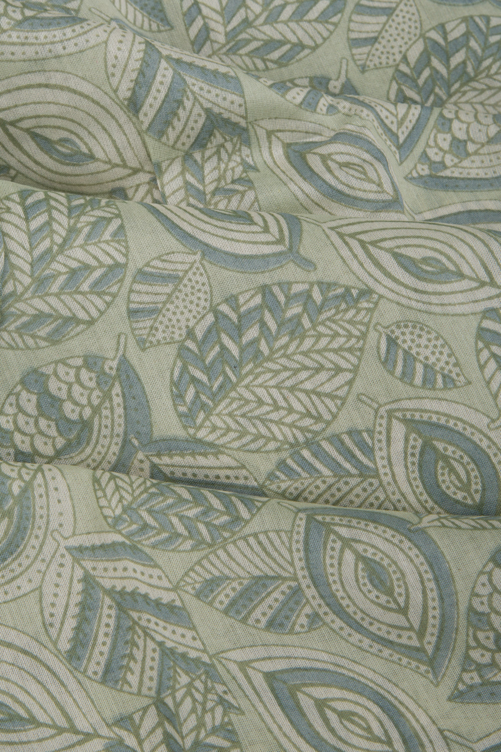 Chanderi Cotton Printed Pastel Green Saree