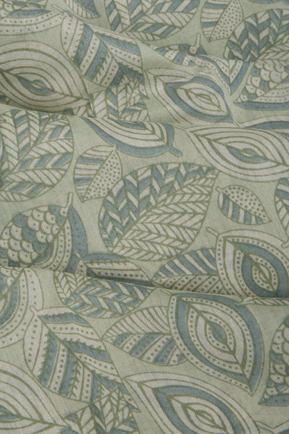 Chanderi Cotton Printed Pastel Green Saree