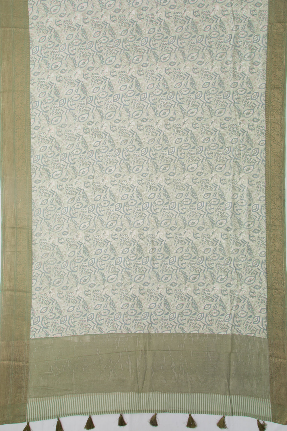 Chanderi Cotton Printed Pastel Green Saree