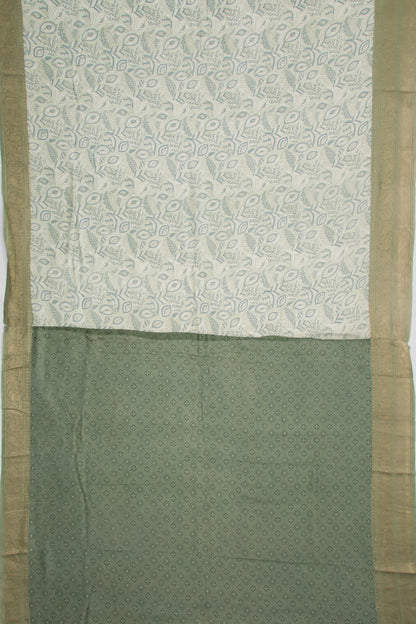 Chanderi Cotton Printed Pastel Green Saree