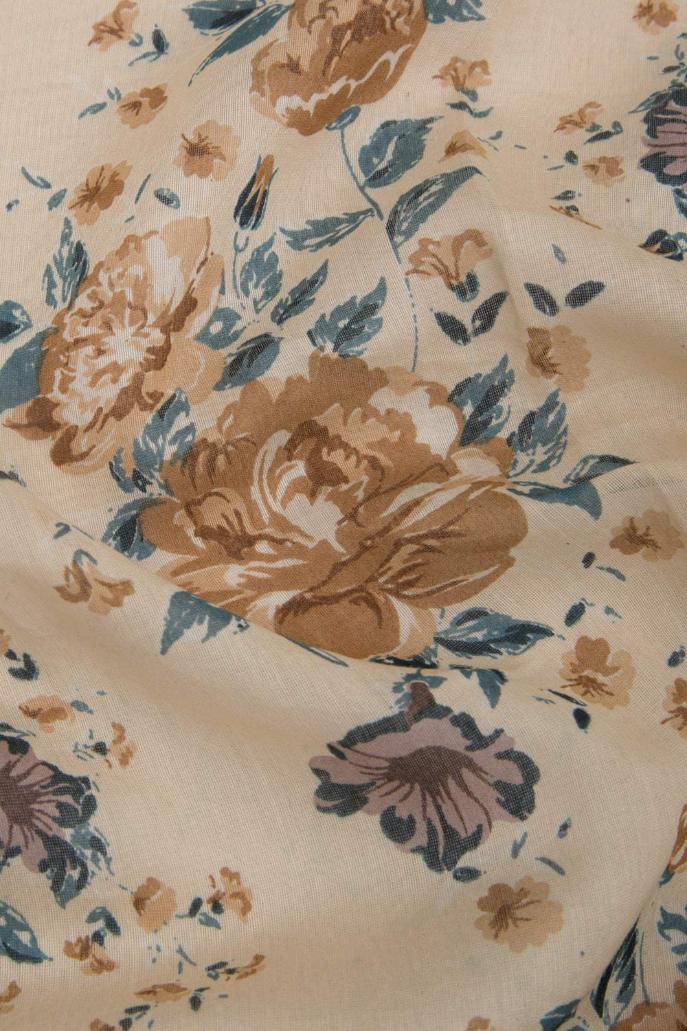 Chanderi Cotton Printed Cream Saree