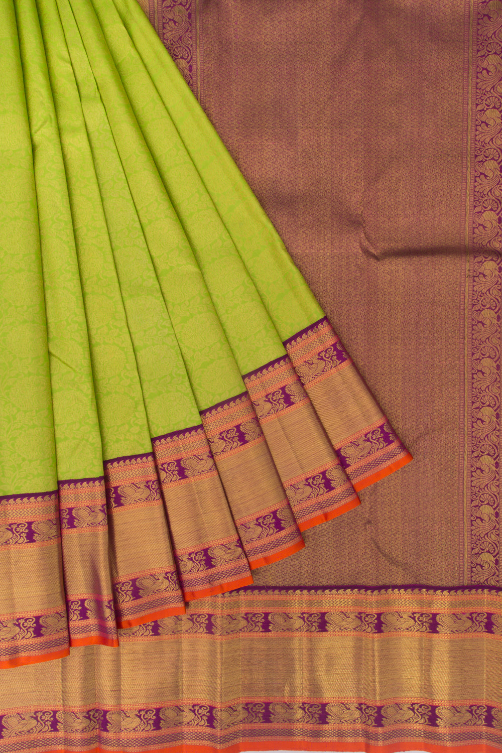 Kanchipuram Silk Brocade Green Saree