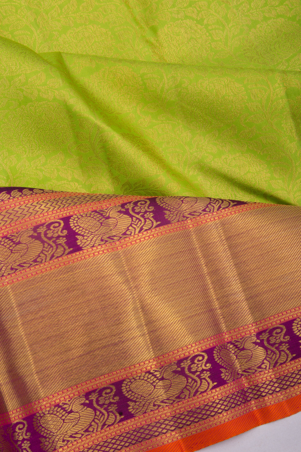 Kanchipuram Silk Brocade Green Saree