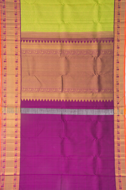 Kanchipuram Silk Brocade Green Saree