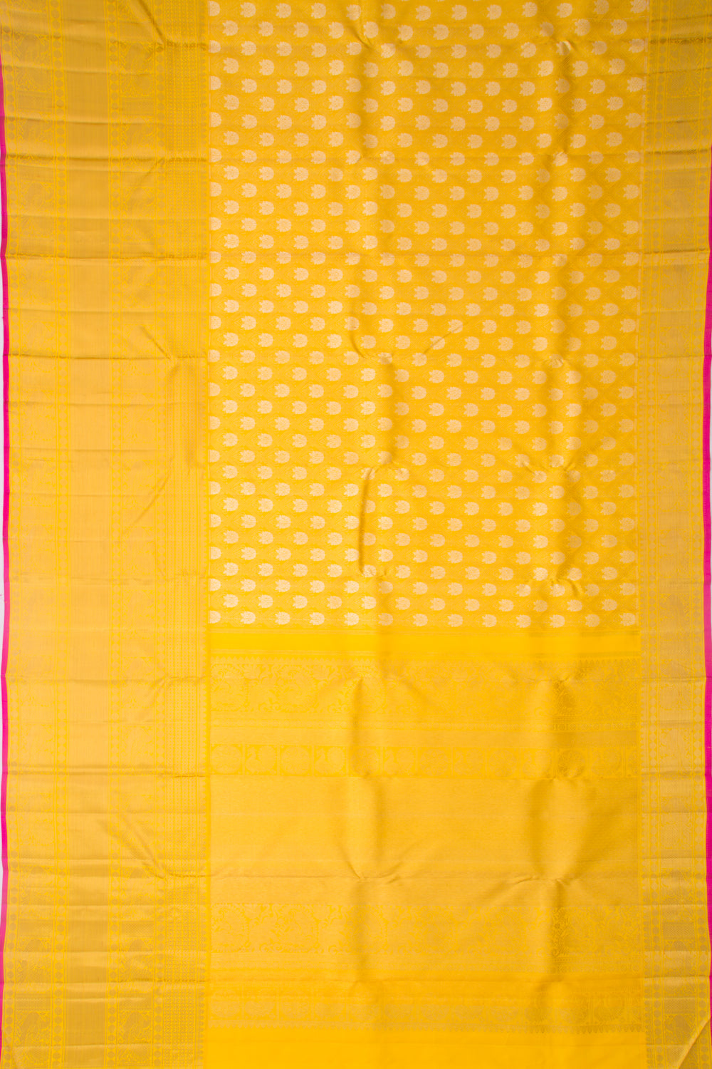 Kanchipuram Silk Brocade Yellow Saree