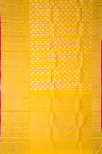 Kanchipuram Silk Brocade Yellow Saree