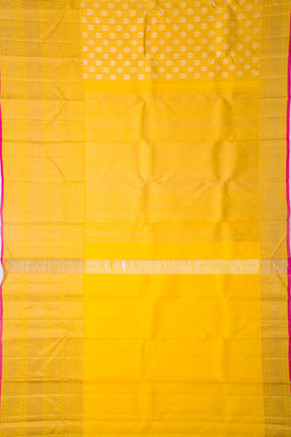 Kanchipuram Silk Brocade Yellow Saree