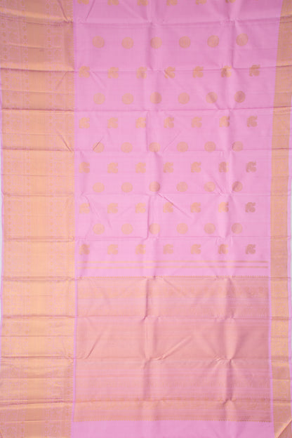 Kanchipuram Silk Oosi Lines And Butta Baby Pink Saree