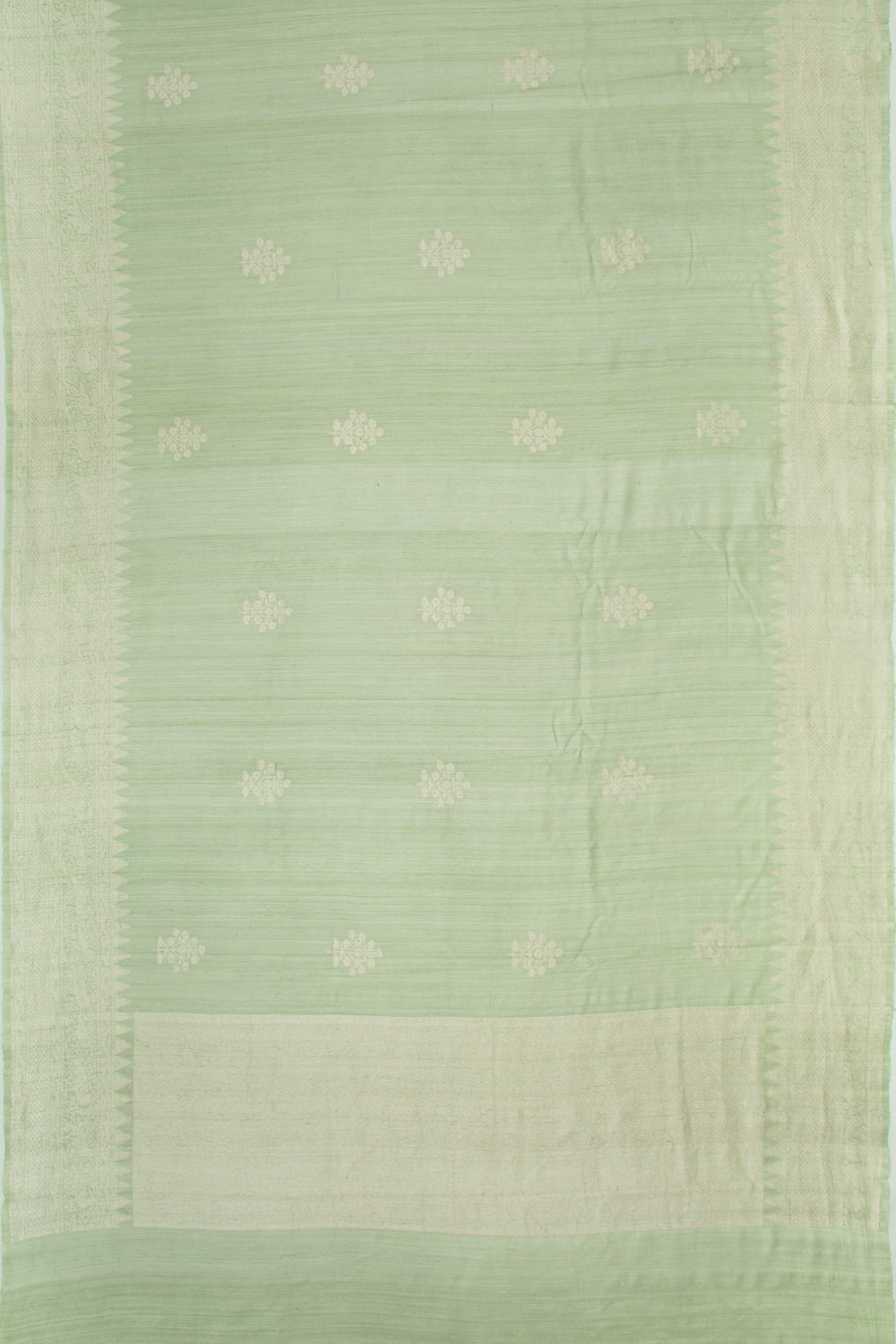 Tussar Butta Green Saree