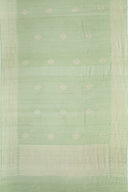 Tussar Butta Green Saree